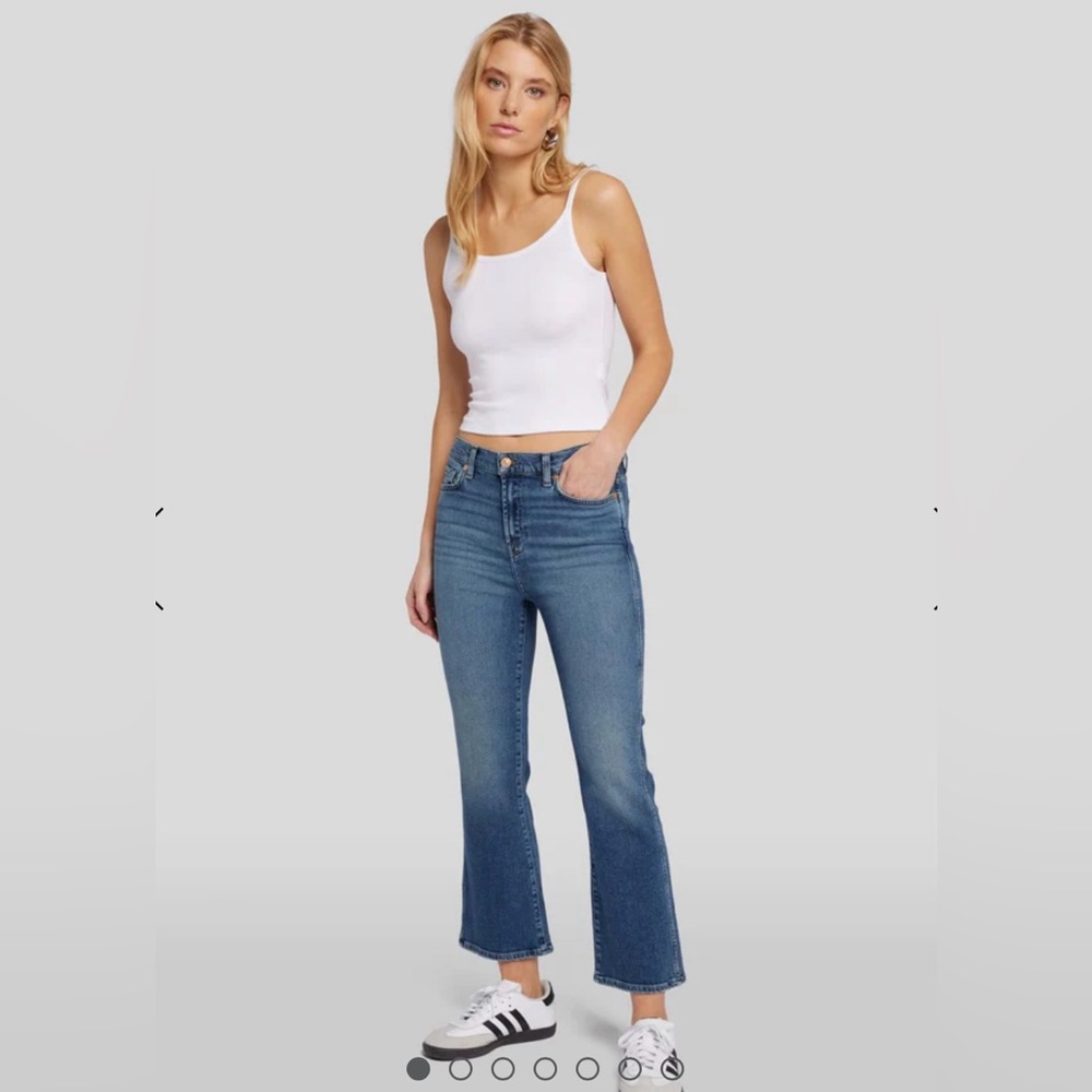 7 For All Mankind High Waist Slim Kick Crop Jeans Size 26W